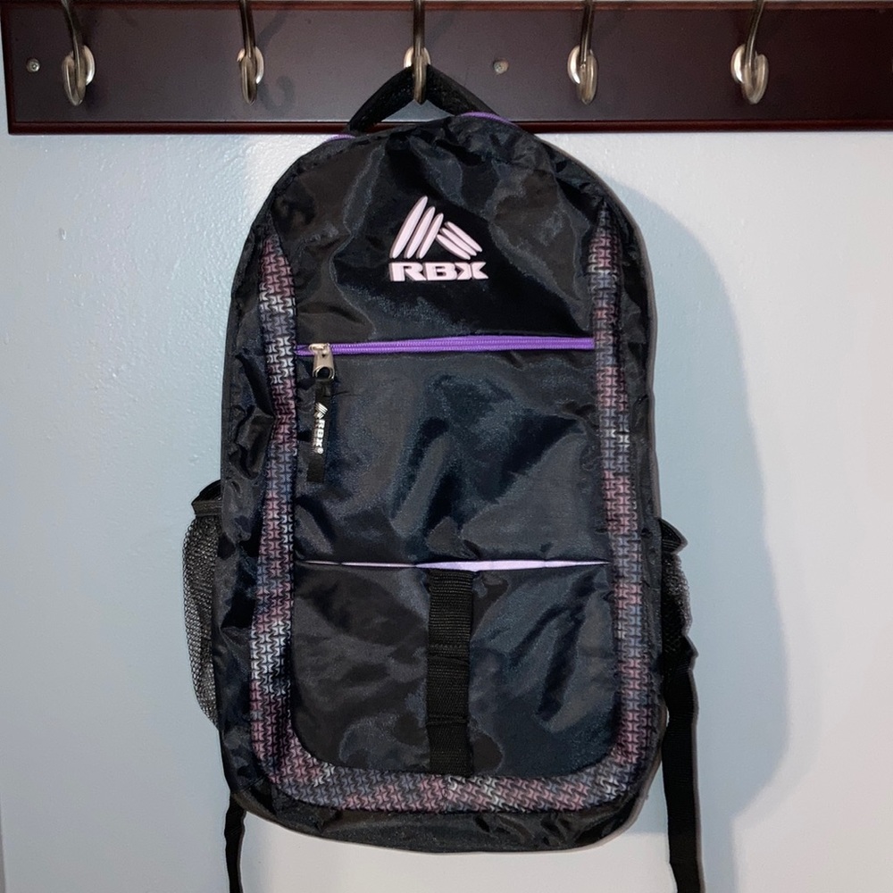 Backpack Black with Purple zippers